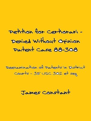 cover image of Petition for Certiorari Denied Without Opinion